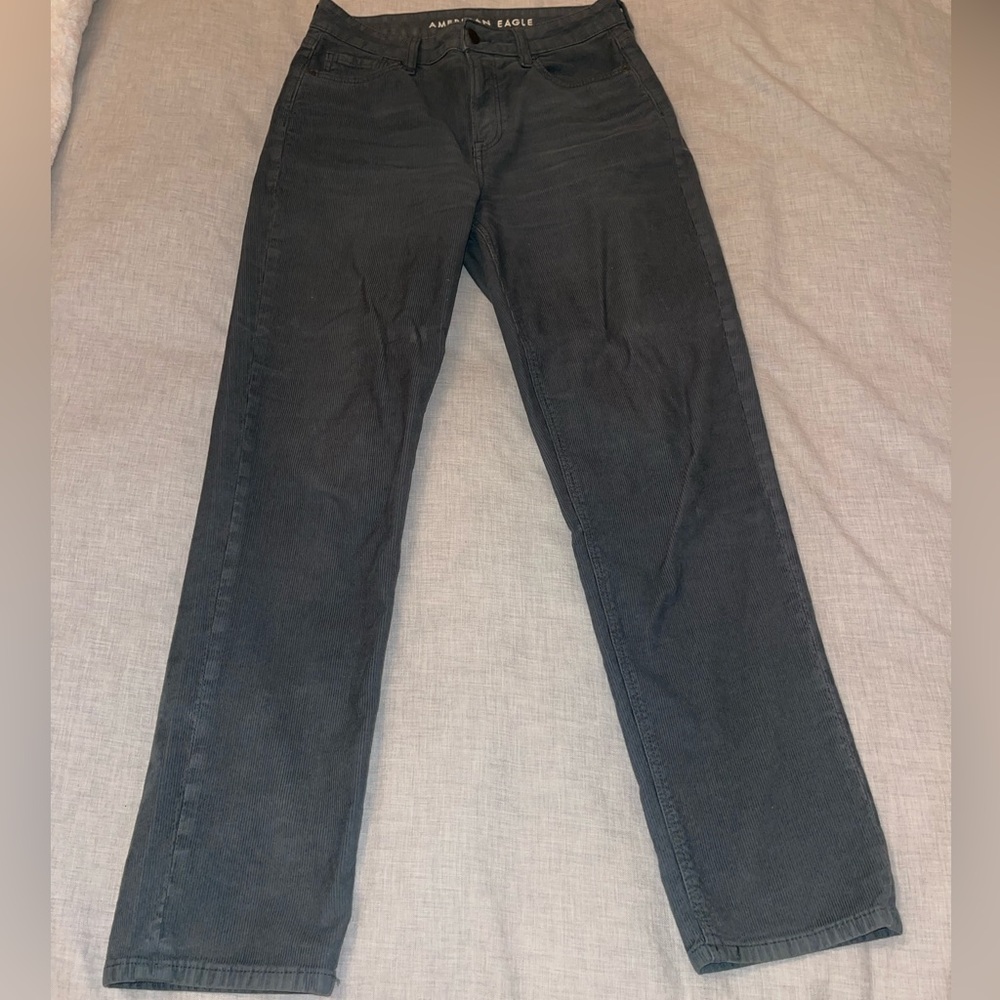 Green corduroy jeans